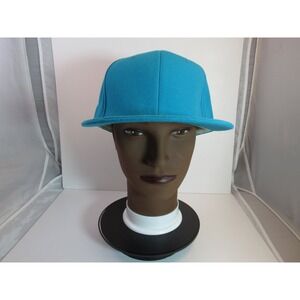 Hatco Hat Men's 7 5/8 Original Flat Fitted Cap Teal Blue Premium Headwear